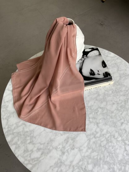 Peach abaya with contrast asymmetric design - Best abaya fashion online